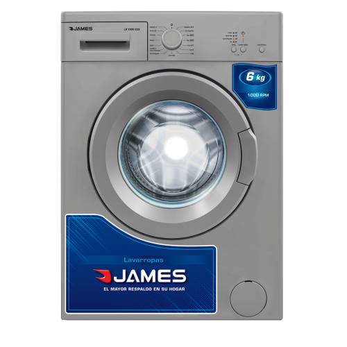 Lavarropas james carga frontal lr-1006 g3 bl silver 6 kg 1000 rpm programa rapido 15 min