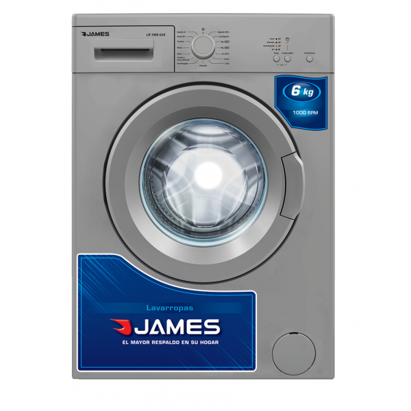 LAVARROPAS JAMES CARGA FRONTAL LR-1006 G3 BL BLANCO 6 KG 1000 RPM PROGRAMA RAPIDO 15 MIN