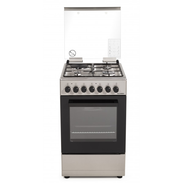 COCINA COMBINADA 3+1 FRENTE INOX C-221 A TKS INOX ● Grill Eléctrico ● 3 Horn. Gas ● 1 Disco ● Encendido ● Timer