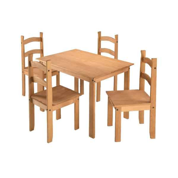 Comedor madera 4 sillas redondo costa malasia