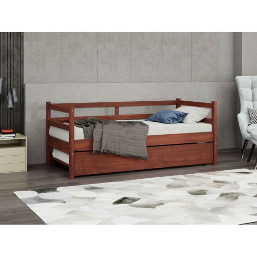 Cama 1 plaza rustica luiza madera maciza varios colores