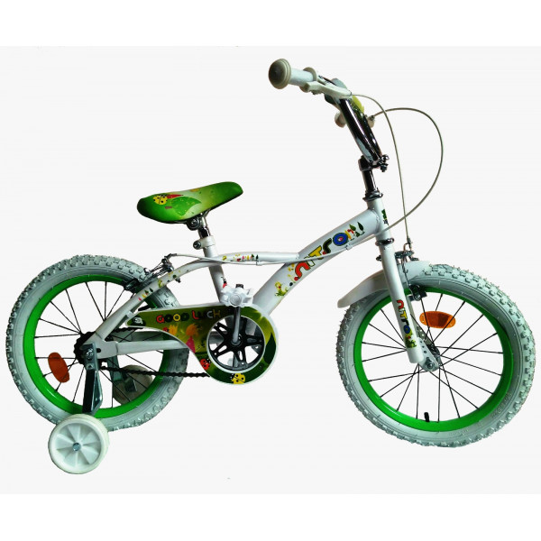 BICICLETA NIÑA R 16 BLANCA Y VERDE NITRO 16330